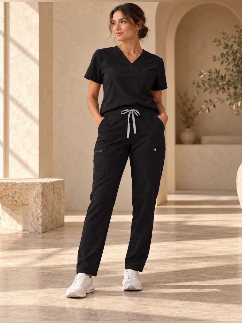 FIGS Yola High Waisted Scrub Pants Black XXL Technical Collection